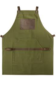 Canvas And Leather Apron Green Custom Aprons Leather Apron Shop Apron