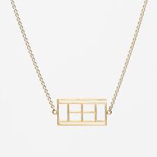 14k Gold Court Icon Necklace Tennis Jewelry Tennis Necklace Icon Necklace