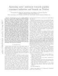 PDF) Analyzing users' sentiment towards popular consumer industries and  brands