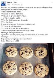 Biscuits Aux Pommes De Terre Et Brisures De Chocolat Food Desserts Cookies