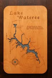 Lake Wateree South Carolina Wooden Laser Engraved Lake Map
