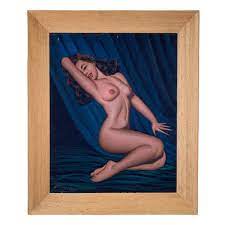 Vintage Rita Hayworth Nude Velvet Painting Dated 1967 - Etsy Israel