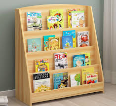 Rerii small bookshelf, 2 tier bookshelf for small spaces, 2 shelf bookcase kids, book storage organizer case open shelves for bedroom living room office, white. Kids Bookcase Wooden Children S Bookshelf With Pocket Storage Book Rack Light Walnut Amazon In Furniture