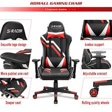 homall gaming chair pu leather bucket seat racing style seat gaming chair w adjustable armrest ergonomic headrest and office chair makeover gaming chair chair