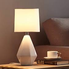 Amazon Com Modern Ceramic Small White Table Lamp Night Light Lamp Irregular Geometric Desk Lamp For Bedro In 2020 Small White Table Lamp Night Light Lamp Table Lamp