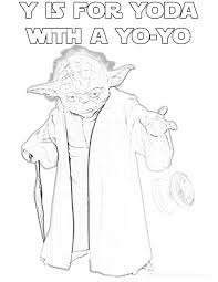 Luke skywalker and yoda colouring page. Y Is For Yoda With A Yo Yo Star Wars Alphabet Coloring Page The Star Wars Mom Parties Recipes Crafts And Printables