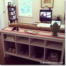 Using the ikea hemnes sofa table to organize my kids' shoes, socks and paperwork has made my life so much easier! Our New Ikea Hemnes Sofa Table For The Living Room