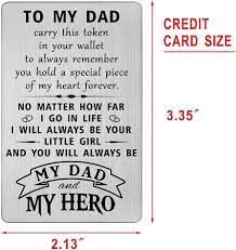 Amazon.com: HYHYDHP Dad Gifts Wallet Card from Daughter - Dad I Will Always  Be Your Little Girl - Father Birthday Cards from Daughter, Dad Hero  Presents, Daddy Christmas Ideas : Clothing, Shoes