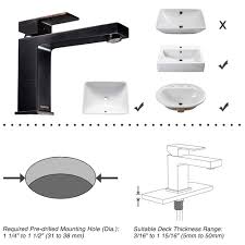 aquaterior 1 hole bathroom sink faucet
