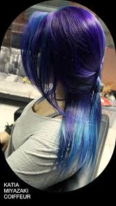 Bright purple is blended seamlessly into a bright azure, making the whole look pop! 38 Best Ideas Hair Ombre Blue Purple Dark