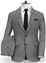 Black And White Houndstooth Suit Studiosuits Com Big Houndstooth Bw Tweed Suit Tweed Suits Suits Black And White Man
