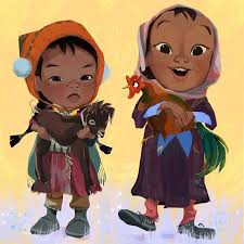 Sisters And Their Animal Friends Characterdesign Character Design Drawing Draw A Character Design Animals Friends Children Illustration