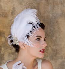 Ivory White Feather Fascinator