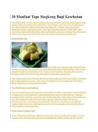 Cara membuat tape singkong bondowoso. 10 Manfaat Tape Singkong Bagi Kesehatan