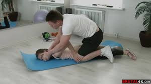 FULL SCENE on - He just puts the bitch on her fours and takes her through  some rough face-fuck training, then rips up her sporty outfit and fucks her  in the ass