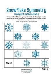 Snowflake Symmetry Unplugged Coding Activity In 2021 Unplugged Coding Activities Kids Learning Activities Symmetry Activities