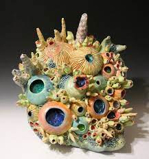 Coral Reef Sea Ocean Inspired Ceramic Wall Art Hanging By Diane Lublinski Reminds Me Of The Undersea Bowl The Ceramics Projects Ceramic Wall Art Pottery Art
