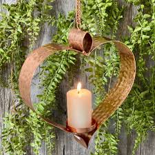 Glass candle holder, hanging mason jar lantern alternative, candleholder for tea lights, votive candles, solar cap, outdo. Copper Heart Hanging Candle Holder By London Garden Trading Notonthehighstreet Com