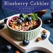 Blueberry cobbler flavored coffee beans. Coffee Lacas Coffee Company