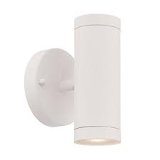 3 light modern farmhouse bathroom vanity light wall sconce rustic wooden exterior lighting with bubble contemporary style chic 1 light needle wall sconce with opal glass shade for living room hallway. Acclaim Lighting 6 5 In Matte White Clear Glass Cylinder 2 Light Led Outdoor Wall Sconce 1402tw Rona