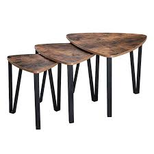 Songmics Vintage Nesting Coffee Table Set Of 3 End Side Tables Nightstand Stacking Telephone Tea Tab Nesting Coffee Tables Coffee Table Setting Coffee Table