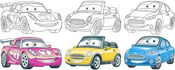 Free car coloring pages for kids and adults of all ages are available to download for free!plus, practice tracing letters, learn new facts about cars, and cut and paste letters to spell car!these printable car coloring sheets are free and easy to download below. Cartoon Cars Coloring Pages For Kids Colorful Clipart Characters Childish Designs For T Shirt Print Icon Label Patch Or Sticker Vector Illustration Royalty Free Cliparts Vectors And Stock Illustration Image 148049433