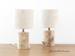 Lot De 2 Lampes De Chevet En Bois Flotte Abat Jour Lin O 15 Cm Etsy Lampe De Chevet Lampe De Chevet Bois Lamp