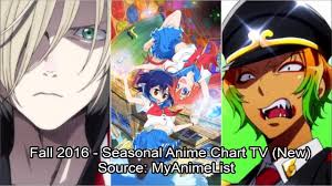 Fall 2016 Seasonal Anime Chart Tv New Youtube