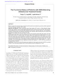 Kozhikode beach is ideal for meandering. Pdf The Functional Status Of Patients With Aids Attending Antiretroviral Treatment Center