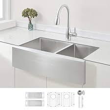 If you're looking for top quality sink products (double or single bowl) and accessories at a reasonable price to become a kitchen feature, you have come to the right place. Zuhne 33 Inch 60 40 Double Bowl Stainless Steel Farmhouse Kitchen Sink 16 Gauge Buy Online In Luxembourg At Luxembourg Desertcart Com Productid 18337328
