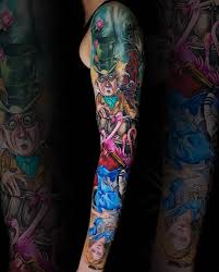 Top 15 tattoo removal tips and aftercare. 15 Amazing New School Sleeve Tattoos Sleeve Tattoos Tattoos Alice And Wonderland Tattoos