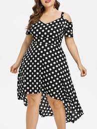 Polka Dot Cold Shoulder Plus Size Dress Dot Print Dress Polka Dot Maxi Dresses Plus Size Dresses