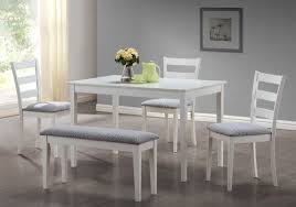 5 Piece White And Gray Contemporary Dining Set 47 5 In 2020 White Dining Room Table White Dining Room Small Round Kitchen Table