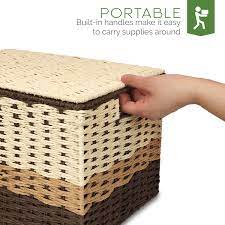 Check spelling or type a new query. Buy Homegrove Wicker Baskets With Lids Woven Baskets For Storage Decorative Storage Basket With Lid Wicker Baskets For Storage Baskets With Lids For Organizing Bedroom Bathroom Closet