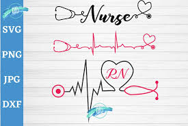 Download Nurse With Heartbeat And Stethoscope Svg Nurse Svg Nursing 91741 Cut Files Design Bundles