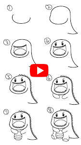 We make art together as a family but we also love sharing it with you. How To Draw A Cute Dinosaur Easy Step By Step Peepsburgh