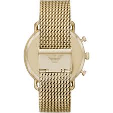 Das blaue zifferblatt mit transparentem glas und ring aus edelstahl harmoniert elegant mit dem gliederarmband aus edelstahl mit faltschließe. Emporio Armani Ar11315 Aviator Uhr Ean 4048803168882 Masters In Time