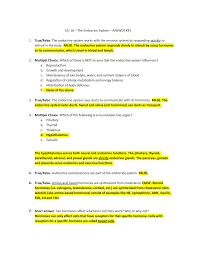 Endocrine System Answer Key Phsl P 261 Human Anatomy And Studocu