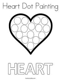 Heart Dot Painting Coloring Page Twisty Noodle Heart Coloring Pages Dot Painting Valentine Coloring Pages