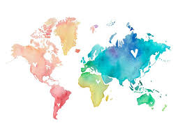 5x7 world love 10 00 via etsy water color world map watercolor map art