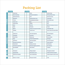 free 6 packing list templates in pdf ms word