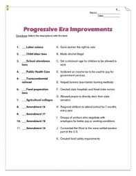 Progressive Era Improvements Reform Matching Teaching