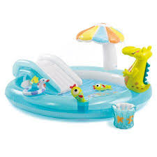 Intex Gator Inflatable Play Center With Sprayer 80 X 68 X 35 Walmart Com Kid Pool Inflatable Pool Baby Pool