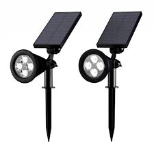 Pure Garden Black Outdoor Integrated Led Landscape Solar Spotlights 2 Pack Solar Panels Landscape Lighting Best Solar Panels