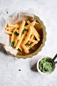 Crispy baked polenta fries are exactly the delicious and easy nosh you need for your next gathering. Crispy Baked Polenta Chips Vegan Shivani Loves Food