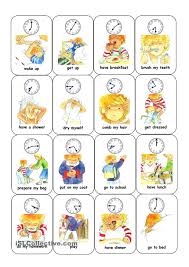 Time And Daily Routine Card Game Routine Cards English Lessons Daily Routine Worksheet