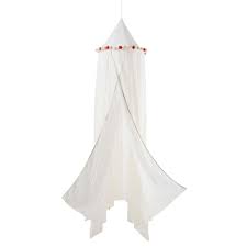 Ciel De Lit Enfant A Pompons En Coton Ecru Ciel De Lit Enfant Ciel De Lit Lit Enfant