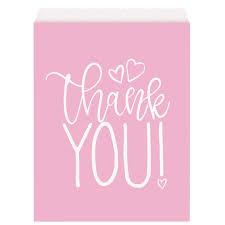 Pink Hearts Paper Thank You Bags Pink Hearts Baby Shower Favors