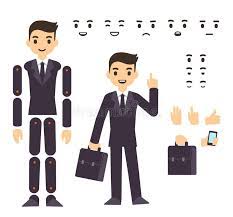 Cartoon funny strong muscular businessman character with black tie. Pin On Kawaii