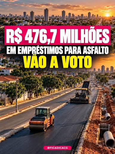 🚨 CAMPO GRANDE PODE ASSUMIR R$ 476,7 MILHÕES EM NOVOS EMPRÉSTIMOS A Câmara Municipal deve votar na próxima terça-feira dois projetos que autorizam a Prefeitura a contratar R$ 476,7 milhões em emprést